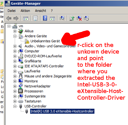 via usb extensible host controller driver stopped